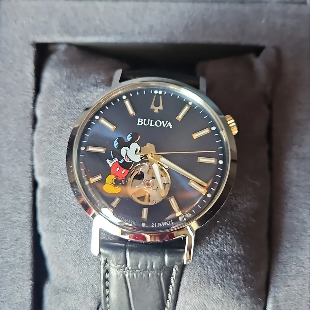 Bulova Black Men's Watch Mickey Mouse